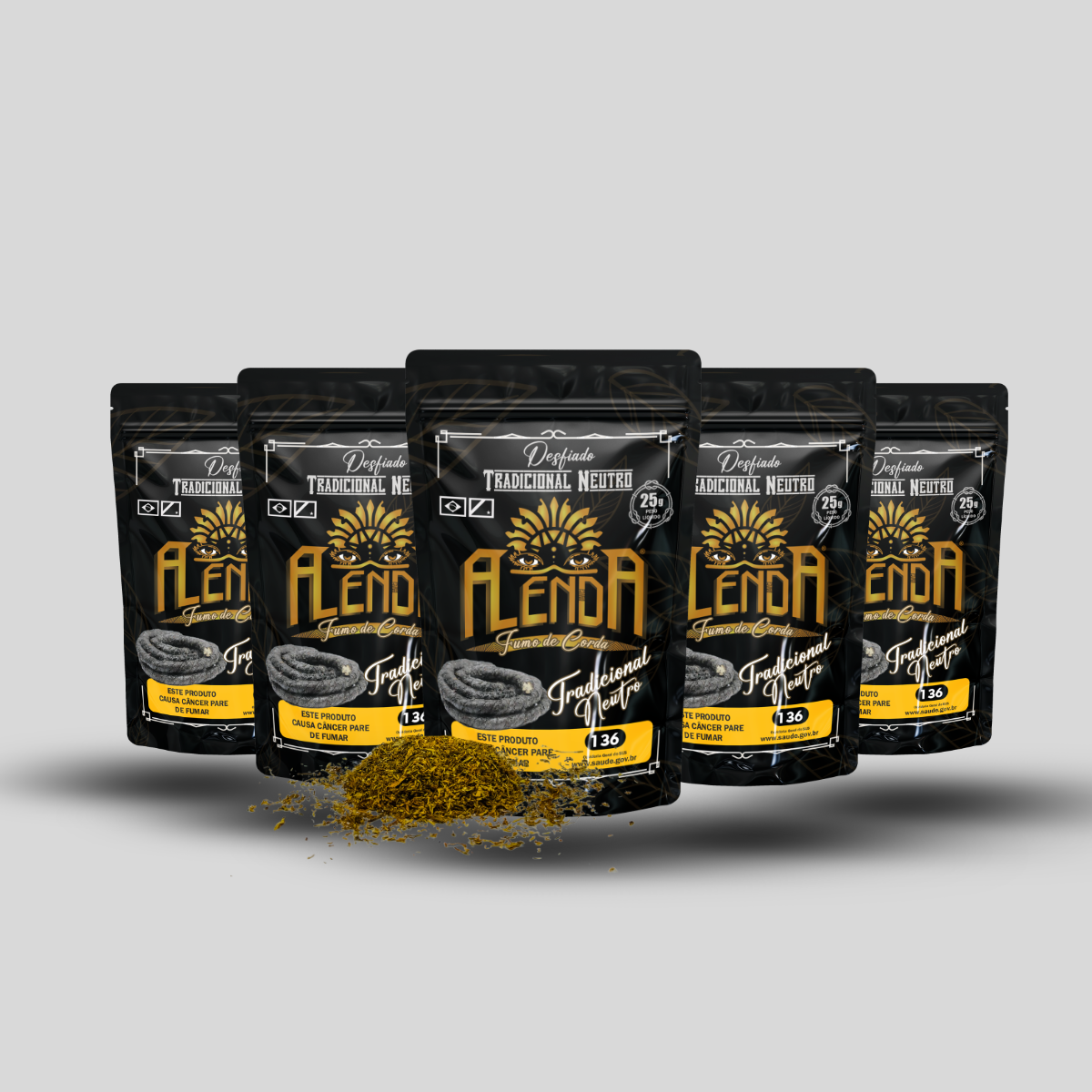 Kit com 5 unidades - Fumo Desfiado para Cigarro (Virgínia)