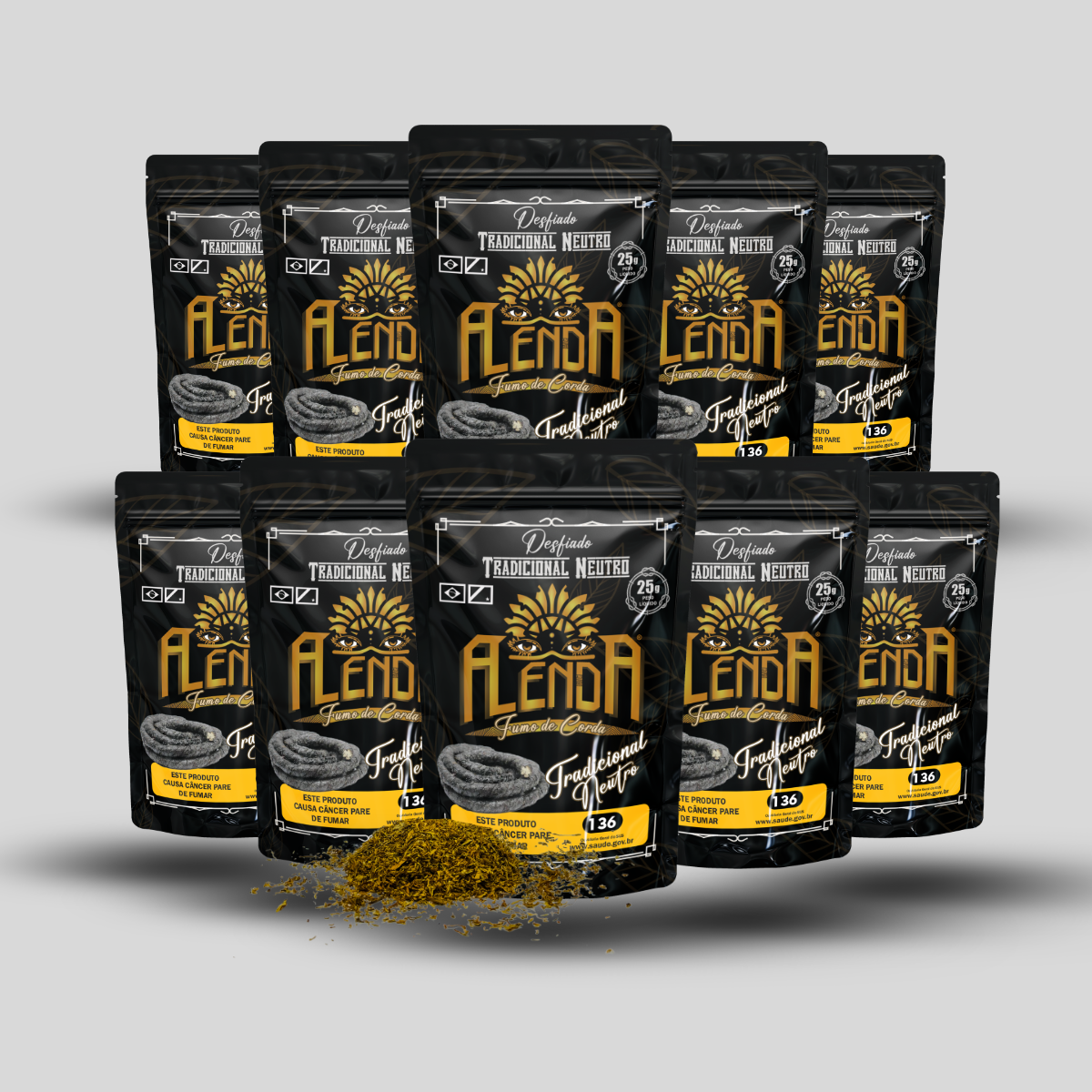 Kit com 10 unidades - Fumo Desfiado para Cigarro (Virgínia)