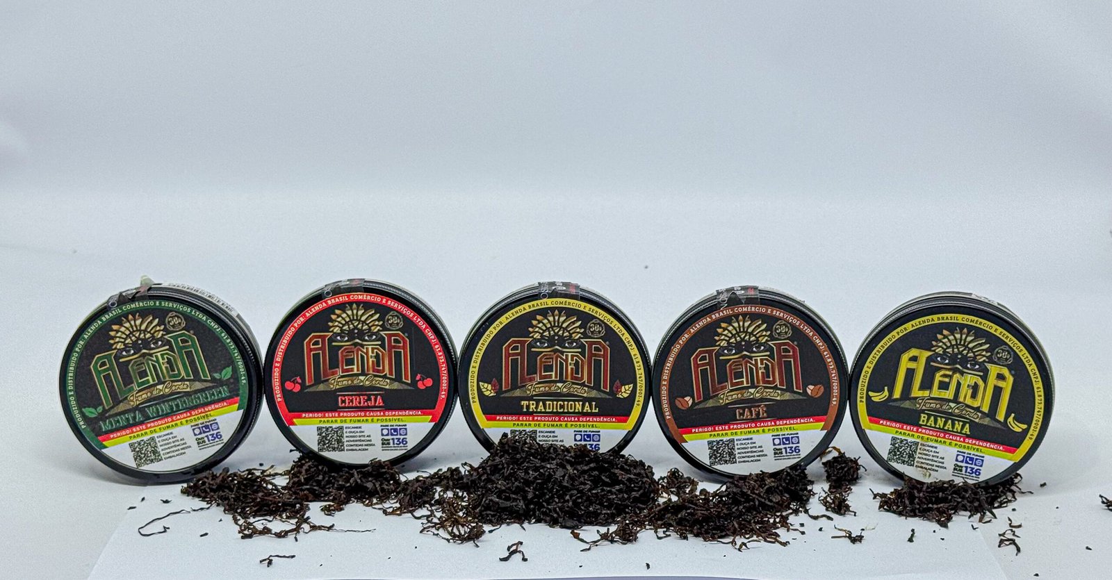 Fumo em Lata Long Cut 30g Kit com 5 unidades (1 lata de cada sabor)