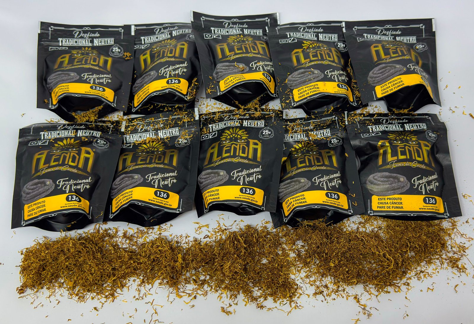 Kit com 10 unidades - Fumo Desfiado para Cigarro (Virgínia)