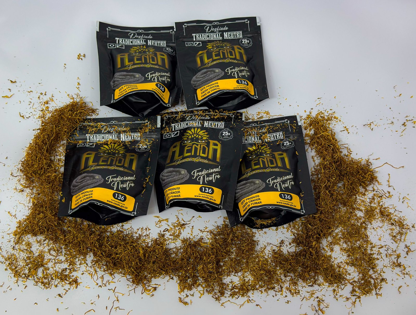 Kit com 5 unidades - Fumo Desfiado para Cigarro (Virgínia)