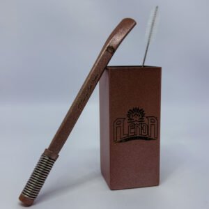 Kit Copo e Bomba Quadrado Rosê - Aço Inox 260ML