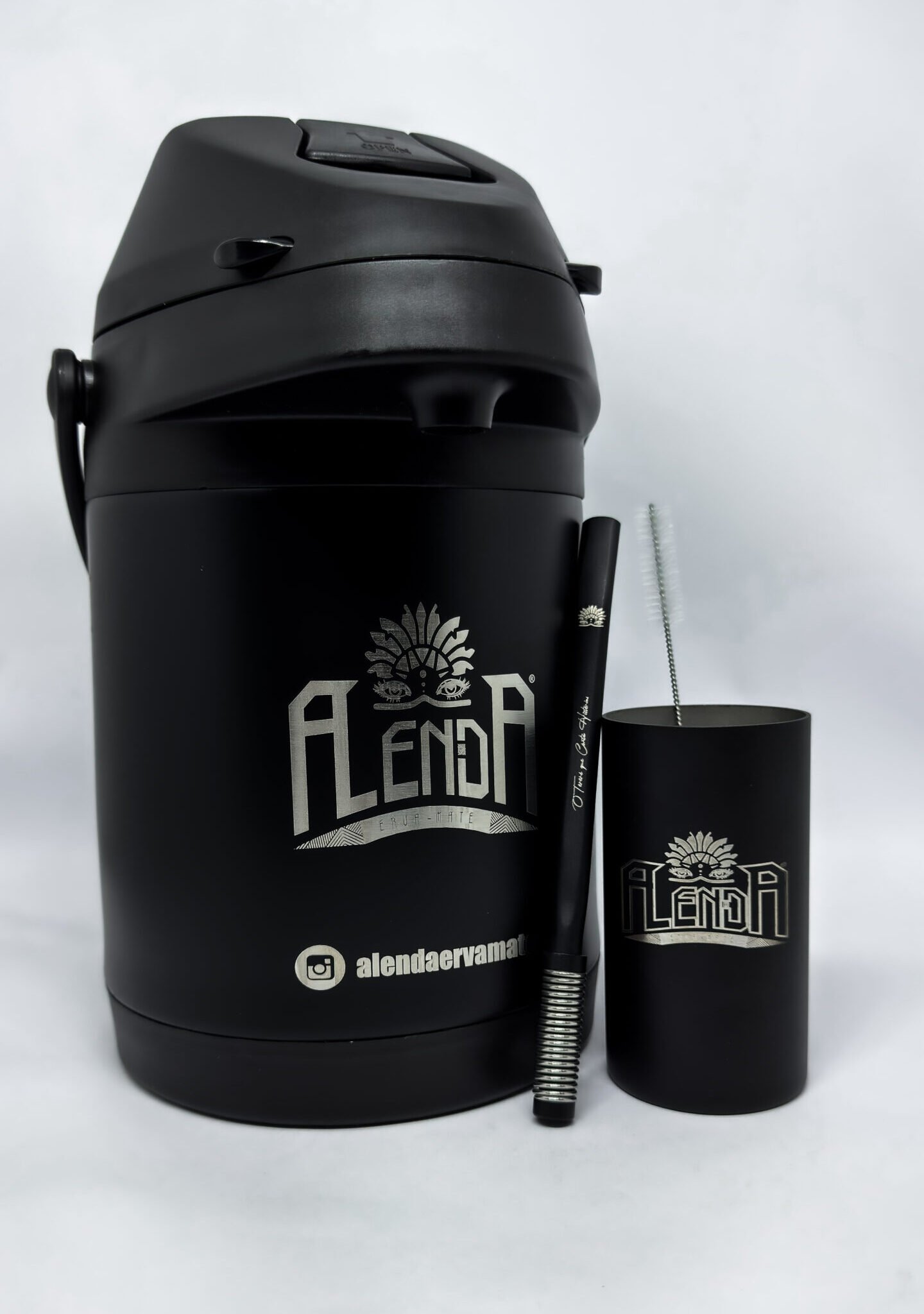 Kit Exclusivo Alenda Tereré, todo em Aço Inox Preto