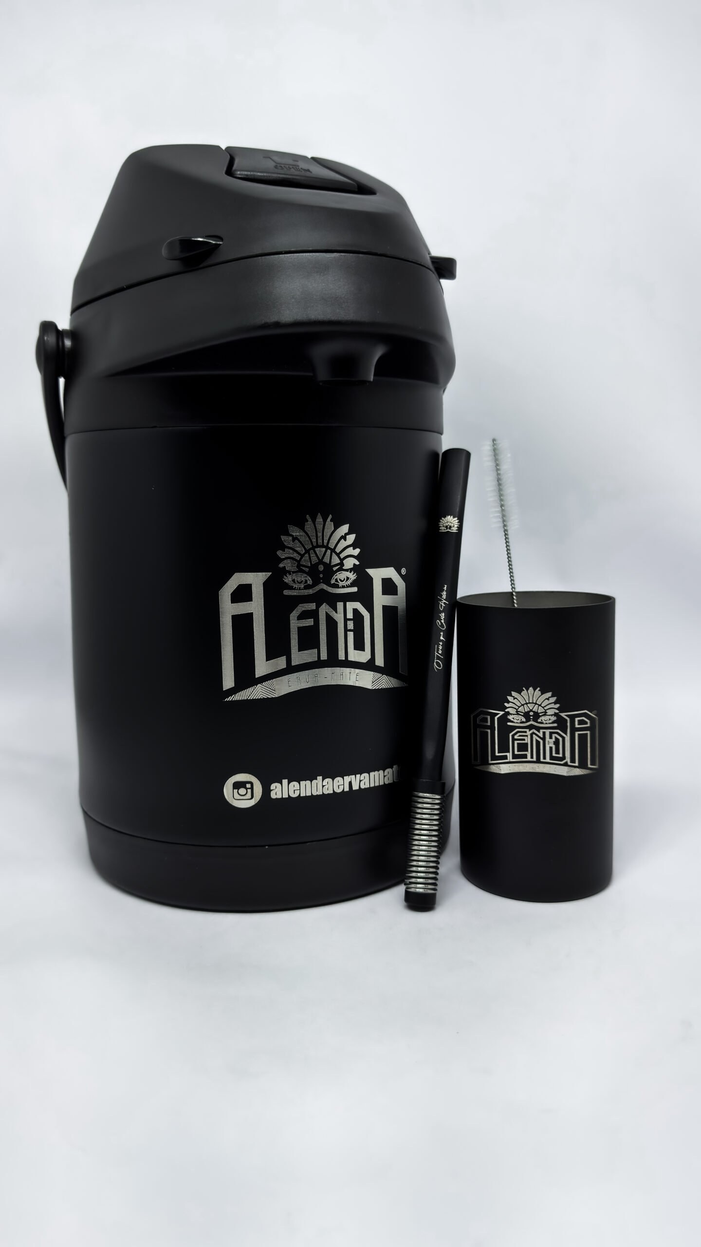 Kit Exclusivo Alenda Tereré, todo em Aço Inox Preto