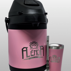 Kit Exclusivo Alenda Tereré, todo em Aço Inox Rosa