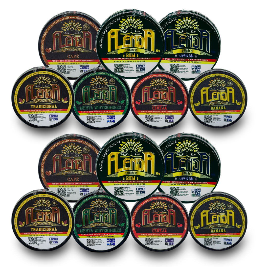 Kit 14 Latas de Fumo Long Cut 30g Sortidas (2 latas de cada sabor)